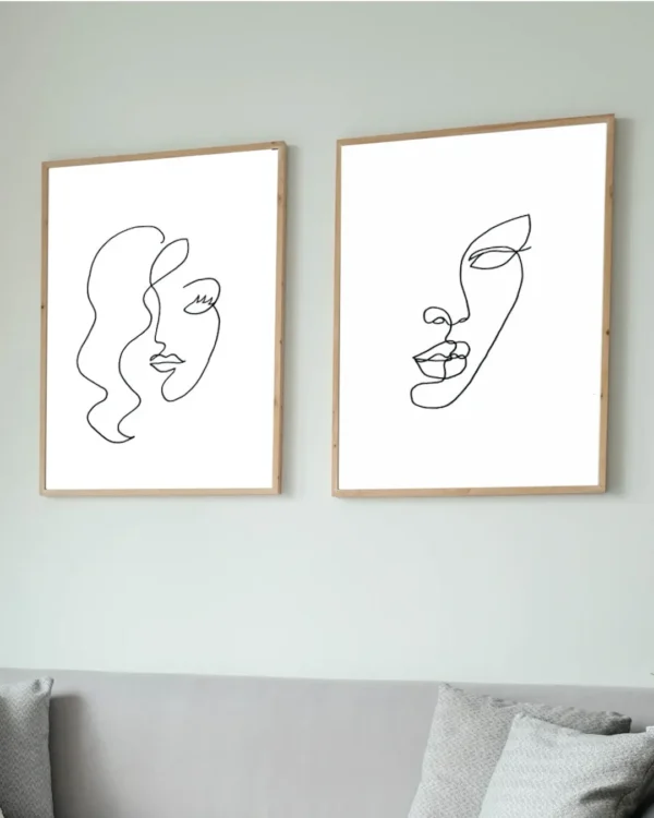 Double Woman Face line art
