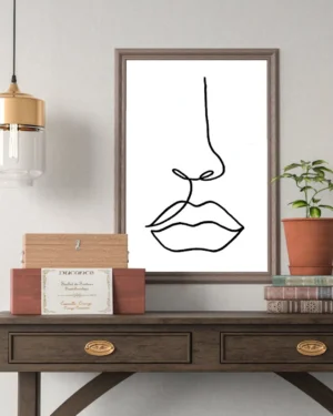 Nos i usta kobiety line art