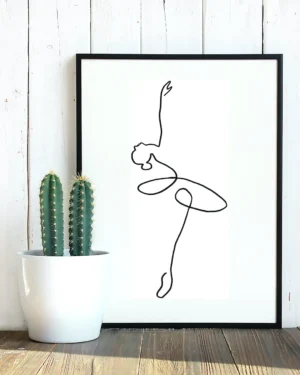 Baletnica line art decor plakat