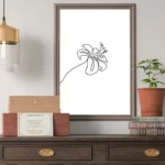 Kwiat hibiscusa plakat line art