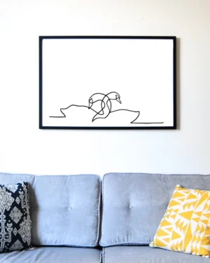 łabędzie line art