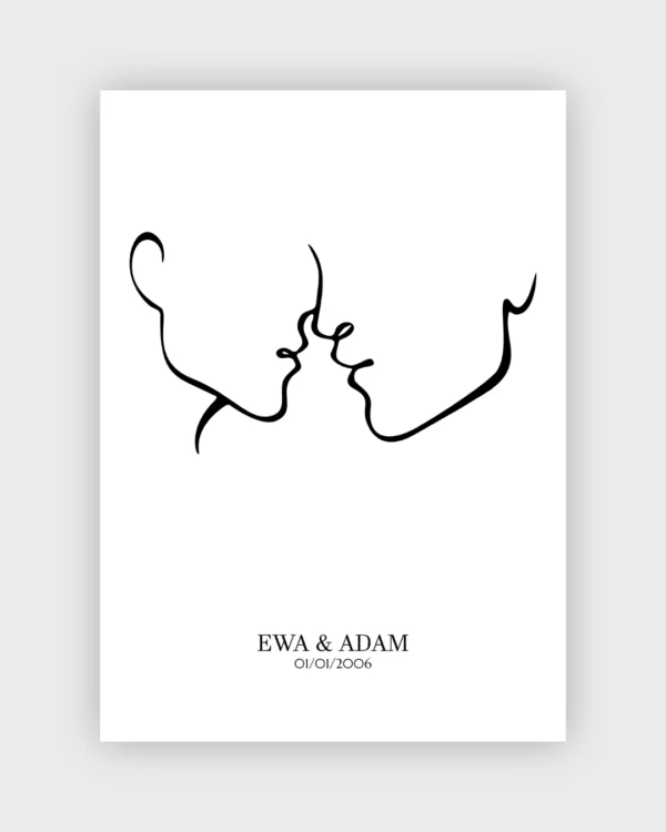 Para data ślubu plakat minimalistyczny