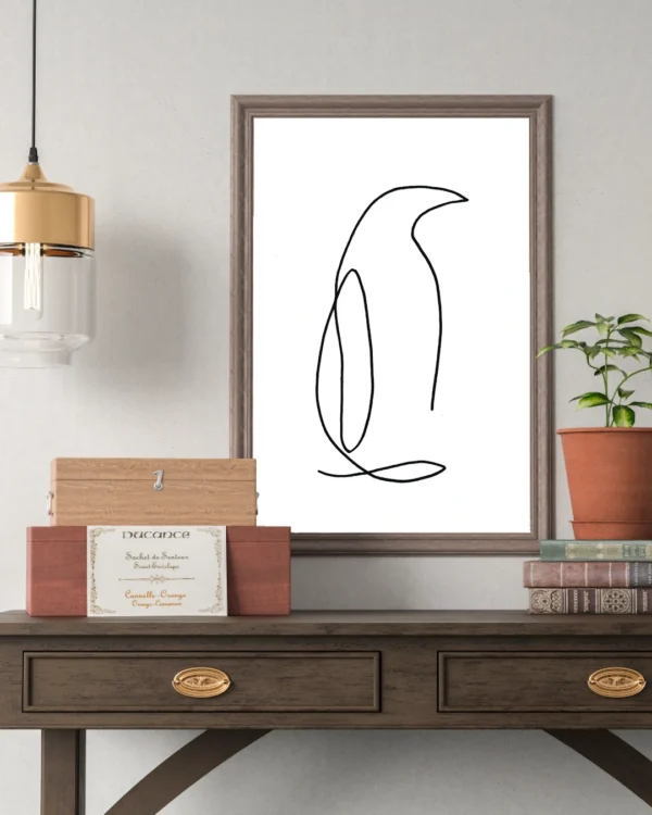 Pingwin line art