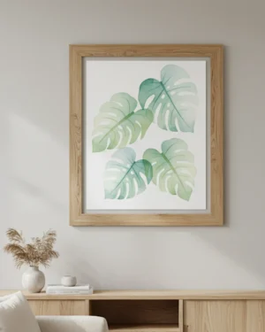 Plakat monstera akwarelowa elegancja