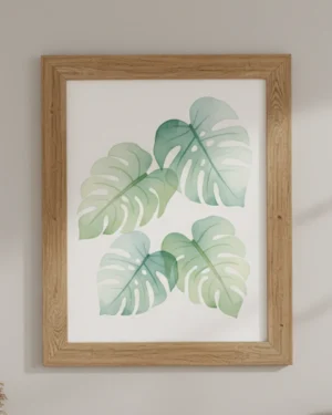 Plakat monstera akwarelowa elegancja