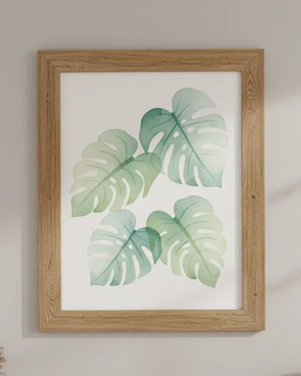 Plakat monstera akwarelowa elegancja