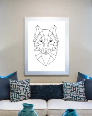 Wilk plakat line art